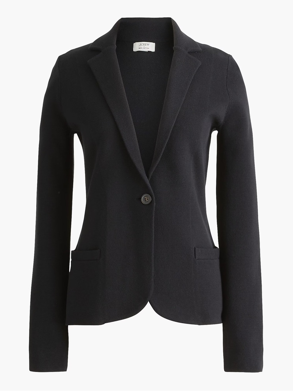 J. Crew Factory Black Single-Button Knit Blazer